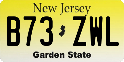 NJ license plate B73ZWL