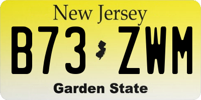 NJ license plate B73ZWM