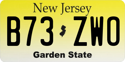 NJ license plate B73ZWO