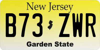 NJ license plate B73ZWR