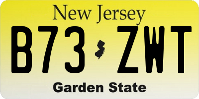 NJ license plate B73ZWT