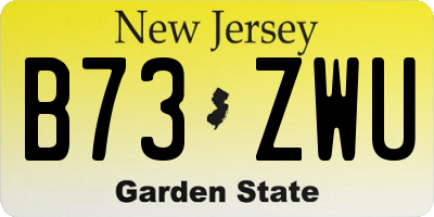 NJ license plate B73ZWU