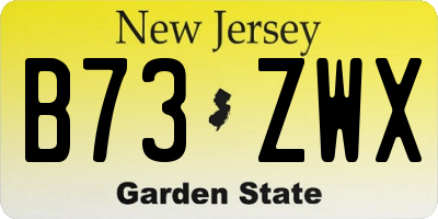 NJ license plate B73ZWX