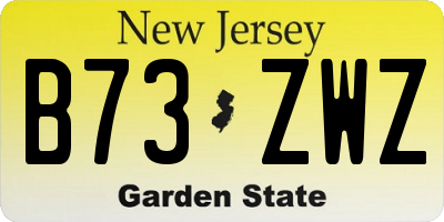 NJ license plate B73ZWZ
