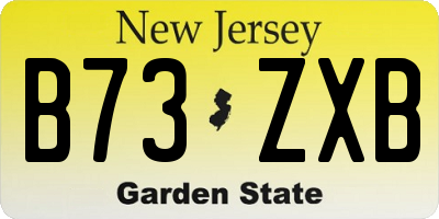 NJ license plate B73ZXB