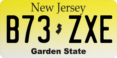 NJ license plate B73ZXE