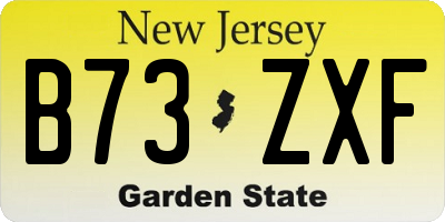NJ license plate B73ZXF