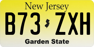 NJ license plate B73ZXH