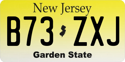 NJ license plate B73ZXJ