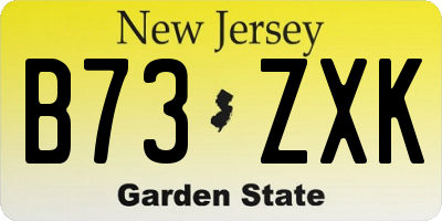 NJ license plate B73ZXK