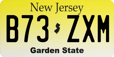 NJ license plate B73ZXM