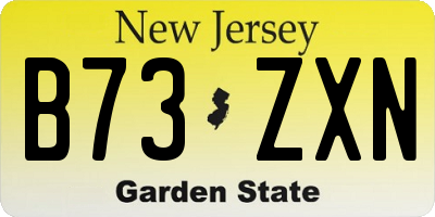 NJ license plate B73ZXN