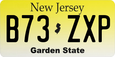 NJ license plate B73ZXP