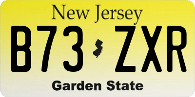 NJ license plate B73ZXR