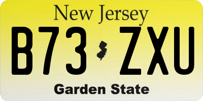 NJ license plate B73ZXU