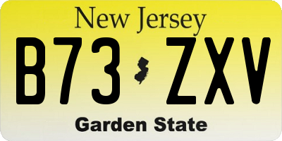 NJ license plate B73ZXV