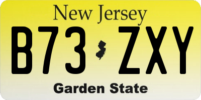 NJ license plate B73ZXY