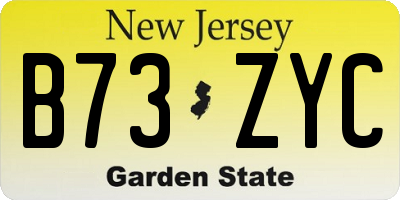 NJ license plate B73ZYC