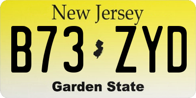NJ license plate B73ZYD