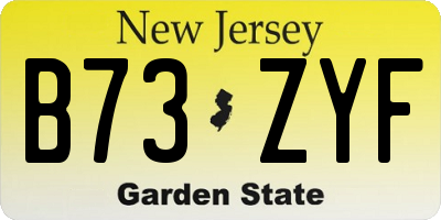 NJ license plate B73ZYF