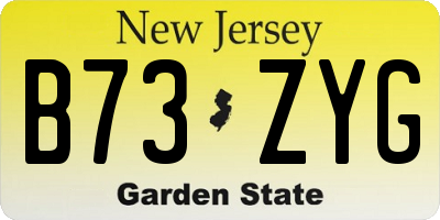 NJ license plate B73ZYG