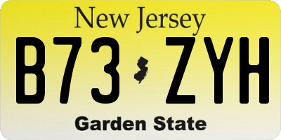NJ license plate B73ZYH