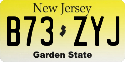 NJ license plate B73ZYJ