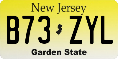 NJ license plate B73ZYL