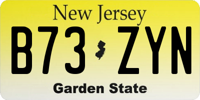 NJ license plate B73ZYN