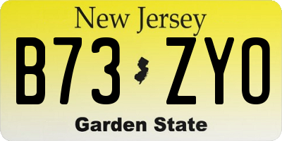 NJ license plate B73ZYO