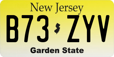 NJ license plate B73ZYV