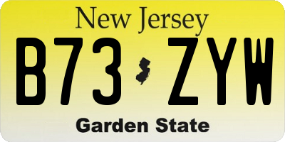 NJ license plate B73ZYW