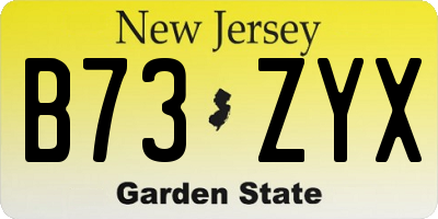 NJ license plate B73ZYX