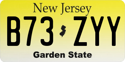NJ license plate B73ZYY