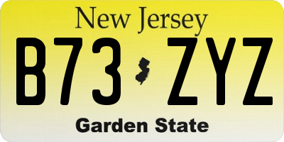 NJ license plate B73ZYZ