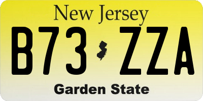 NJ license plate B73ZZA