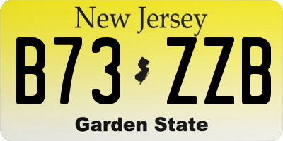 NJ license plate B73ZZB