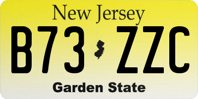 NJ license plate B73ZZC