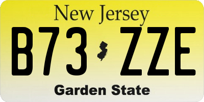 NJ license plate B73ZZE
