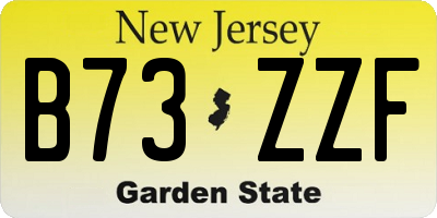 NJ license plate B73ZZF