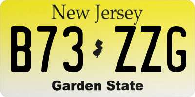 NJ license plate B73ZZG