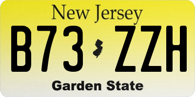 NJ license plate B73ZZH