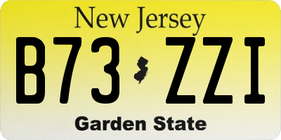 NJ license plate B73ZZI