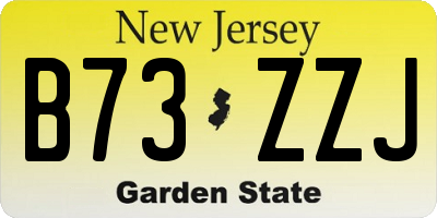 NJ license plate B73ZZJ