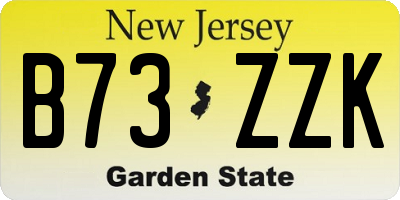NJ license plate B73ZZK