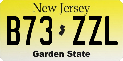 NJ license plate B73ZZL