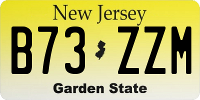 NJ license plate B73ZZM