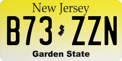 NJ license plate B73ZZN
