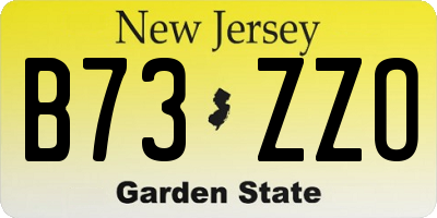 NJ license plate B73ZZO