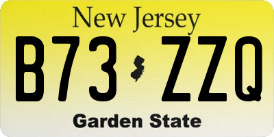 NJ license plate B73ZZQ